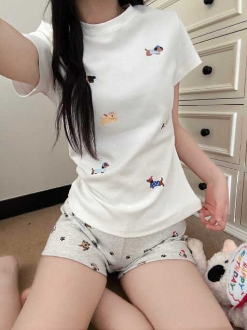 Vapetix S-2XL  High-quality pure cotton 220g 40 pieces of wool + elastic printing with slim waist-tight short-slee