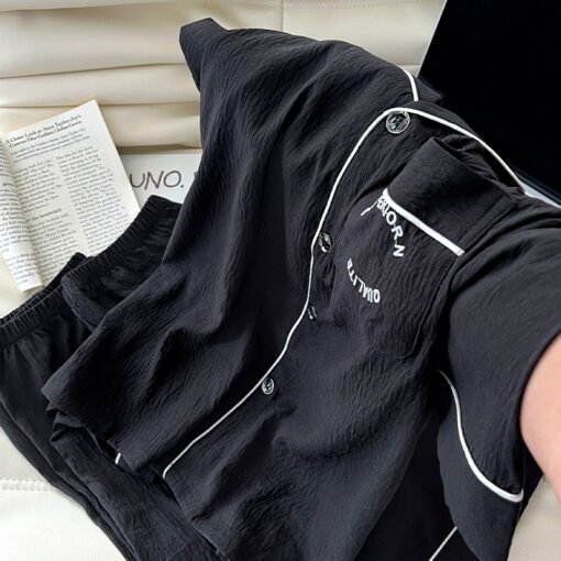 Vapetix L-XXXL  [Yi Zhiyan] Summer New Cloud Cotton Short-sleeved Small Lapel Cartoon Printed Men's Pajamas Three-p