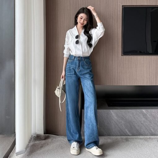 Vapetix XS-2XL  Real shot of 2025 spring and summer fashion trend casual pants for women high waist drooping wide-l
