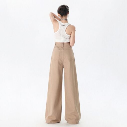 Vapetix XS-XL  Real shot of 2025 spring and summer fashion trend casual pants for women high waist drooping wide-l - Billede 3