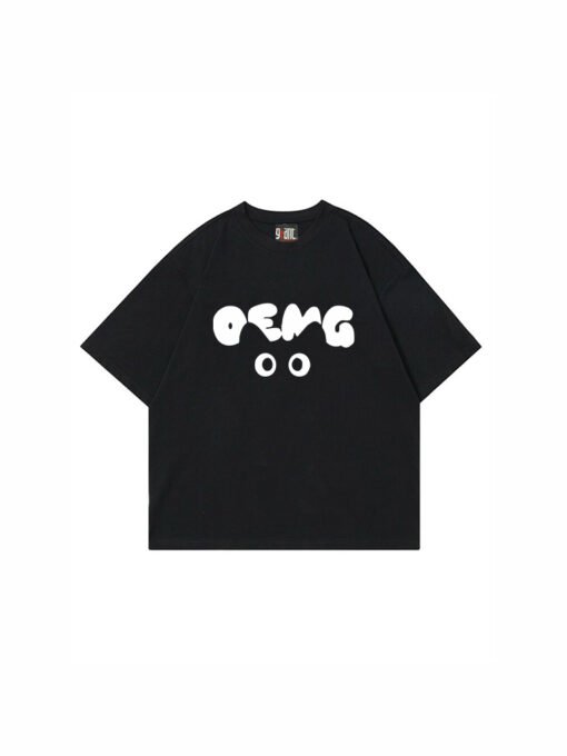 Vapetix S-3XL  【Tmall/Recommended】Heavy 230g double yarn pure cotton combed tightly cat letter printed short-sleev - Kuva 3