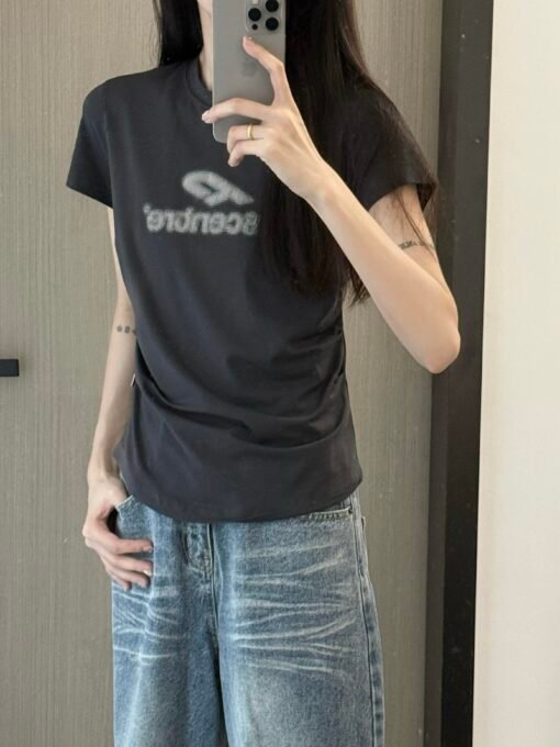 Vapetix S-2XL  High-quality pure cotton 220g 40 pieces of wool + elastic printing with slim waist-tight short-slee – Image 4