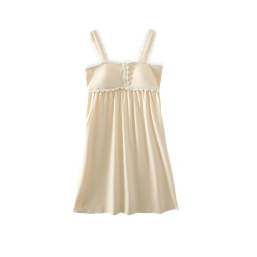 Vapetix 160(M)-175(XXL)  With Chest Pad Cool Cotton Sling Nightgown Pullover Casual Sexy Cotton Bracket Cotton Girl Sleevele – Bild 2