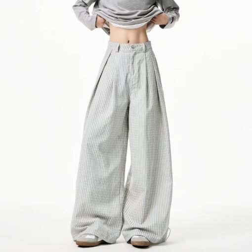 Vapetix S-XXL  Trendy Ins Simple Japanese Striped Wide Leg Casual Pants Lazy Trousers Harajuku New Fashion