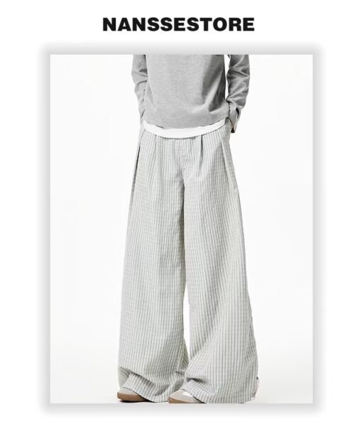 Vapetix S-XXL  Trendy Ins Simple Japanese Striped Wide Leg Casual Pants Lazy Trousers Harajuku New Fashion - 图片 6