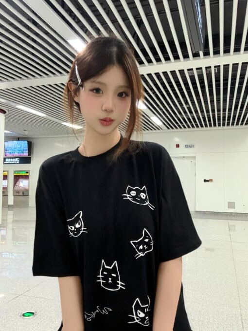Vapetix S-2XL  High-quality pure cotton 200g combed tight 100% cotton live broadcast similar product (front print) – Image 4