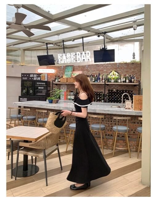 Vapetix Universal code-Universal code  Small girl with slim temperament and fashionable design long dress 2025 summer suspender little bla