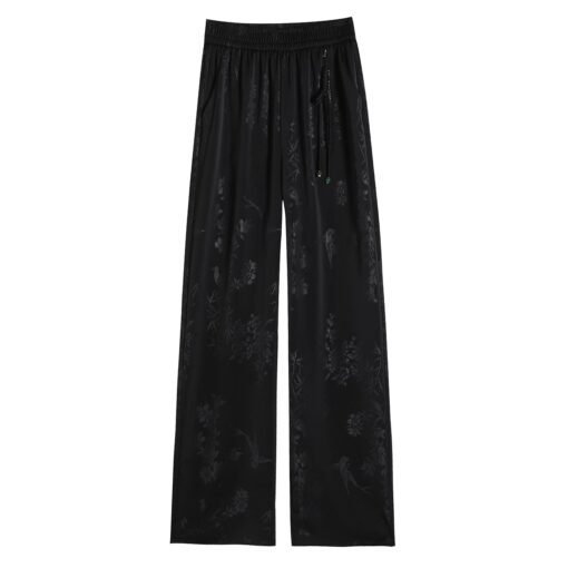 Vapetix M-4XL  plus size New Chinese Style National Style Acetic Acid Satin Casual Pants Women's Summer Thin chubb - Billede 3