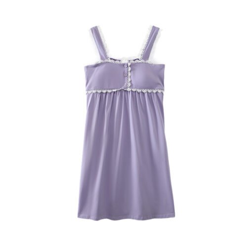 Vapetix 160(M)-175(XXL)  With Chest Pad Cool Cotton Sling Nightgown Pullover Casual Sexy Cotton Bracket Cotton Girl Sleevele – Bild 2