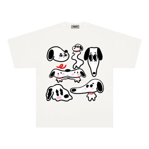 Vapetix S-3XL  【Tmall/Recommended】Heavy 230g double yarn pure cotton combed tightly cartoon pattern printed short- – Image 4