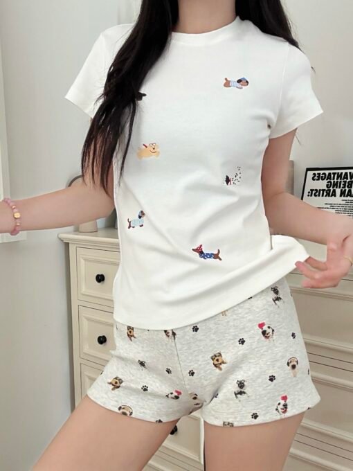Vapetix S-2XL  High-quality pure cotton 220g 40 pieces of wool + elastic printing with slim waist-tight short-slee – Image 2