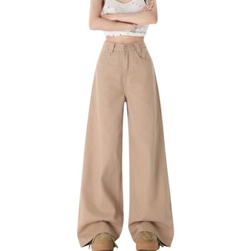 Vapetix XS-XL  Real shot of 2025 spring and summer fashion trend casual pants for women high waist drooping wide-l - Billede 6