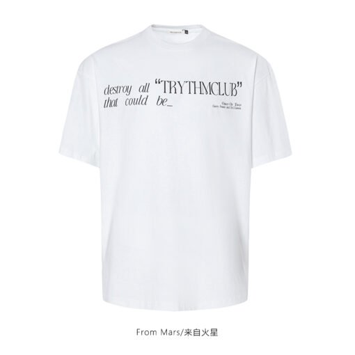 Vapetix S-3XL  【Tmall/Recommended】Heavy 230g double yarn pure cotton combed tightly English letter printed short-s - 图片 3
