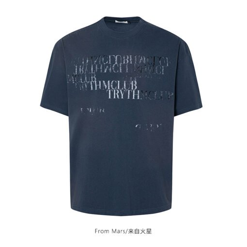 Vapetix S-3XL  【Tmall/Recommended】Heavy 230g double yarn pure cotton combed tightly trendy letter printed short-sl - 图片 3