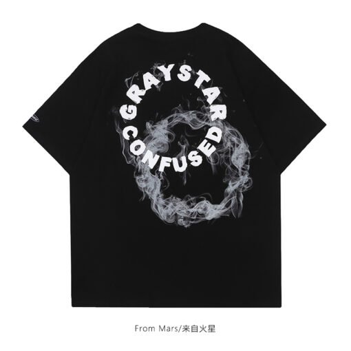 Vapetix S-3XL  【Tmall/Recommended】Heavy 230g double yarn pure cotton combed tightly trendy letter printed short-sl - 图片 3