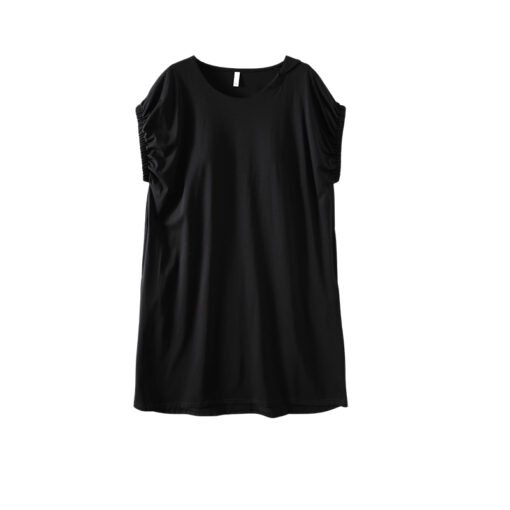 Vapetix 160(M)-175(XXL)  With Chest Pad Cool Cotton Short-sleeved Nightgown Pullover Casual Simple Pure Cotton Pull-up Cotto