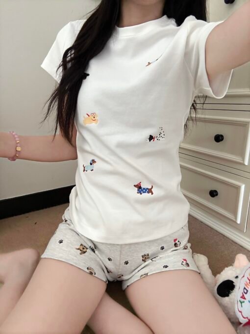 Vapetix S-2XL  High-quality pure cotton 220g 40 pieces of wool + elastic printing with slim waist-tight short-slee – Image 5