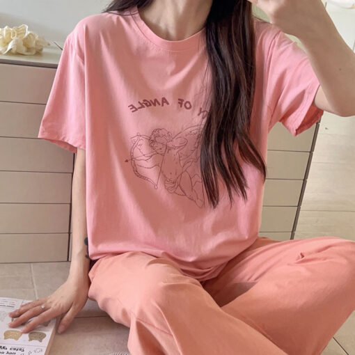 Vapetix M-XL  [Tanfanny Summer 77 Batch] M-XL (Ice Porcelain Cotton) Short Sleeve Cartoon Pajamas Women's Suit Ch - 图片 2