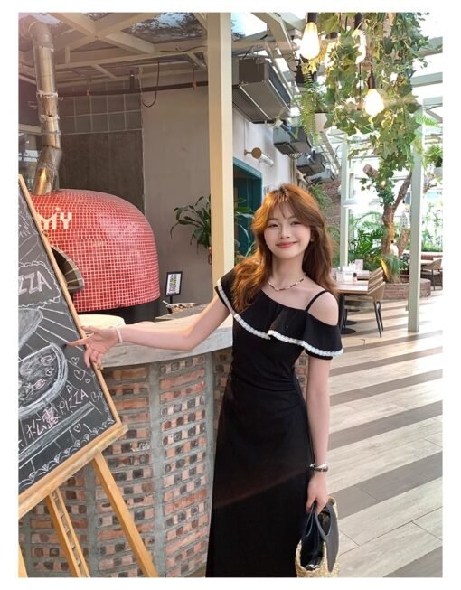 Vapetix Universal code-Universal code  Small girl with slim temperament and fashionable design long dress 2025 summer suspender little bla - Kuva 2