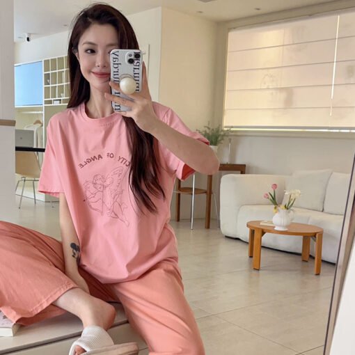 Vapetix M-XL  [Tanfanny Summer 77 Batch] M-XL (Ice Porcelain Cotton) Short Sleeve Cartoon Pajamas Women's Suit Ch - 图片 5