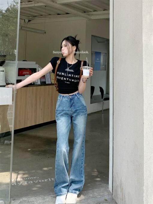 Vapetix XS-XL  Real shot of 2025 spring and summer fashion trend casual pants for women high waist drooping wide-l