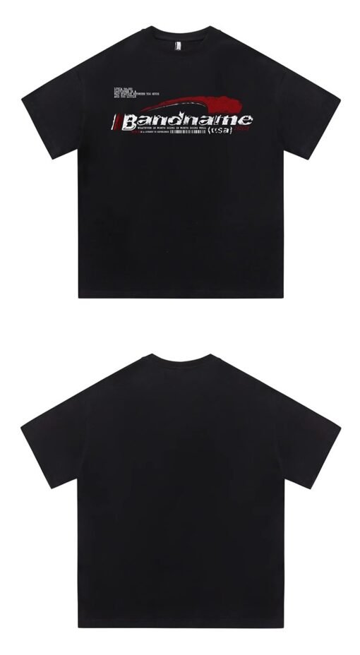 Vapetix S-3XL  【Tmall/Recommended】Heavy 230g double yarn pure cotton combed tightly trendy letter printed short-sl