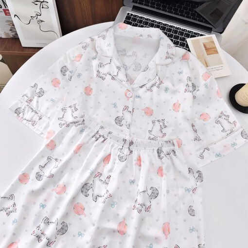 Vapetix M-XXL  Shaoxing -2025 Pajamas Women's New Ice Silk Cartoon Cute Short Sleeve Shorts Can Wear Two-Piece Hom - 图片 3