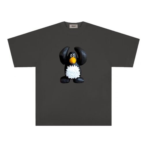 Vapetix S-3XL  【Tmall/Recommended】Heavy 230g double yarn pure cotton combed tightly Penguin pattern printed short- - Kép 4