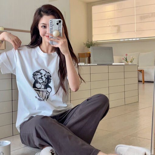 Vapetix M-XL  [Tanfanny Summer 77 Batch] M-XL (Ice Porcelain Cotton) Short Sleeve Cartoon Pajamas Women's Suit La - 图片 5