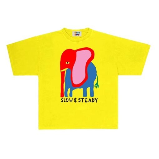 Vapetix S-3XL  【Tmall/Recommended】Heavy 230g double yarn pure cotton combed tightly elephant pattern printed short - Obrázek 4