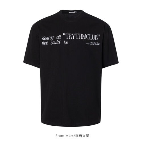 Vapetix S-3XL  【Tmall/Recommended】Heavy 230g double yarn pure cotton combed tightly English letter printed short-s - 图片 5