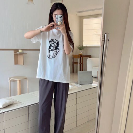 Vapetix M-XL  [Tanfanny Summer 77 Batch] M-XL (Ice Porcelain Cotton) Short Sleeve Cartoon Pajamas Women's Suit La - 图片 3
