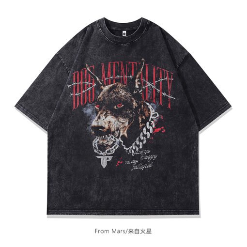 Vapetix S-3XL  【Tmall/Recommended】Heavy 230g double yarn pure cotton combed tightly puppy pattern printed short-sl - 图片 4