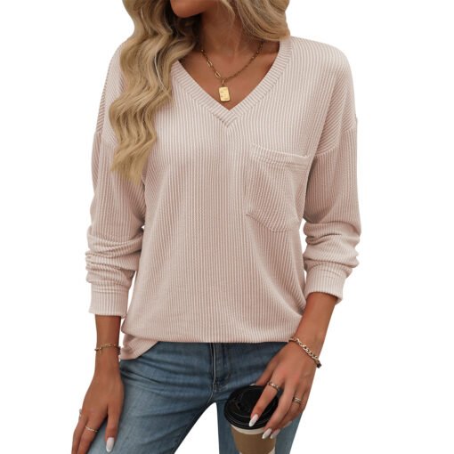 Vapetix S-XXL  Amazon foreign trade Europe and the United States cross-border 2024 autumn and winter new V-neck tw