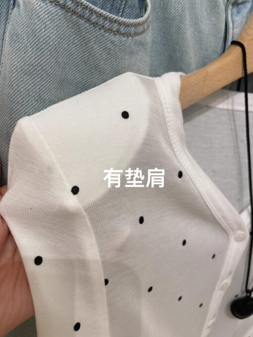 Vapetix M-2XL  2869 [Ultra-thin Tencel Rib] 2024 Spring/Summer Small Wave Point Sunscreen Cardigan Women's Side Bu