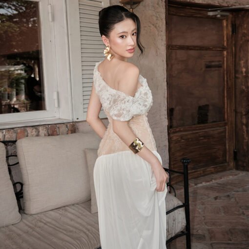 Vapetix S-L  Q25DS159 Europe and the United States cross-border women's summer Amazon new oblique shoulder lace - Obrázek 2