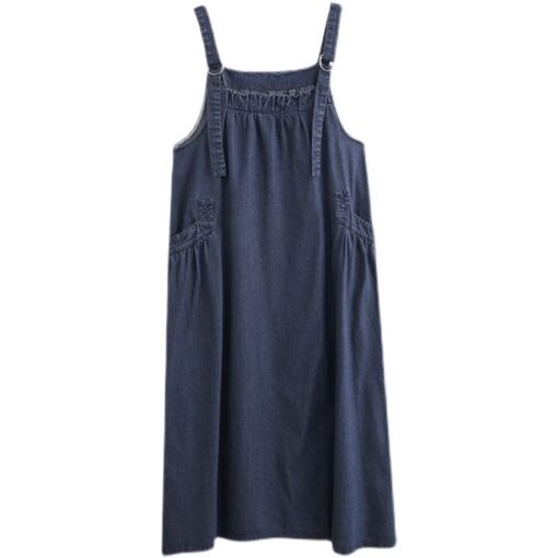 Vapetix Large size M-Large XXL  Japanese and Korean-style plus size Women's Spring and Summer Mid-length Suspender Dress Women's Lo - 图片 4