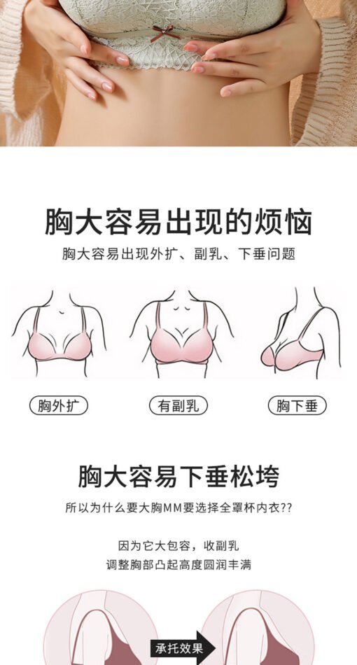 Vapetix 36/80C-46/105E  Summer Thin Underwear Large Chest Small Gather-up Non-rimless Tube-proof Light-proof Bra Women's An - Image 2