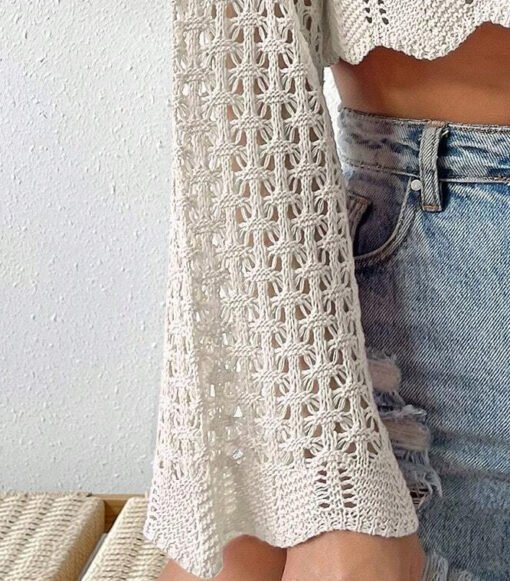 Vapetix S-XXXL  2024 European and American AliExpress Amazon new foreign trade sunscreen hollow V-neck casual lace