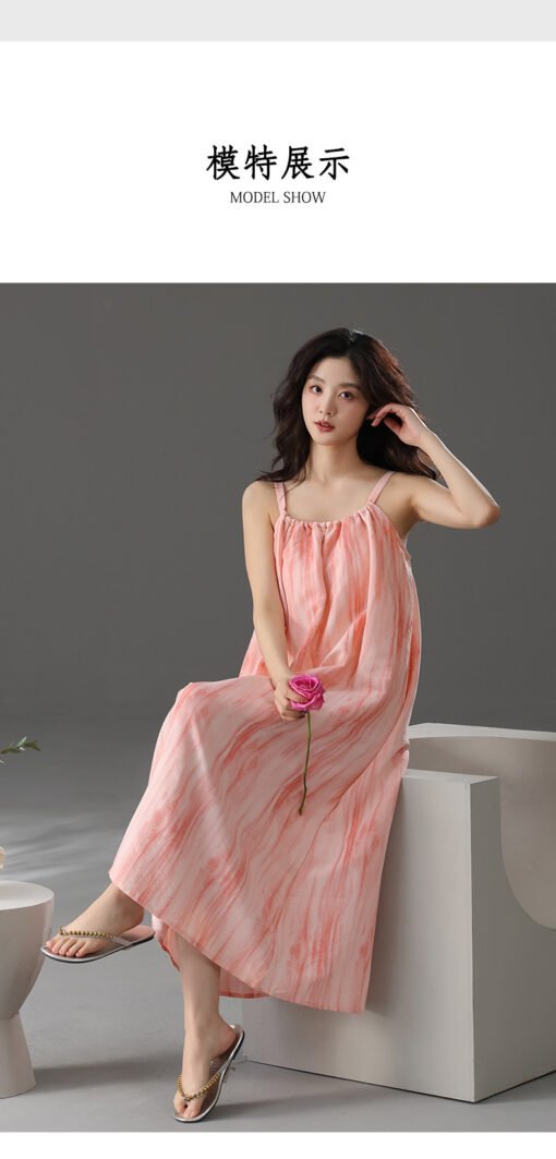 Vapetix M-XXL  Sexy Pure Desire Clouds Cotton Pajamas Women's Summer Sling Nightgown New Style Home Clothes with C