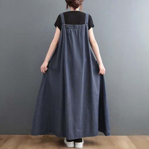 Vapetix Large size M-Large XXL  Japanese and Korean-style plus size Women's Spring and Summer Mid-length Suspender Dress Women's Lo - 图片 6