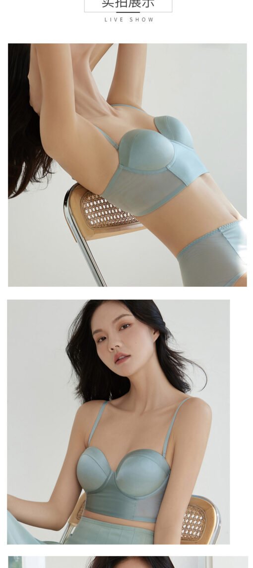 Vapetix M-XL  Yuyue Mulberry Silk Women's Thin French Style Bra Rimless Sliding Surface Breathable Sexy Underwear