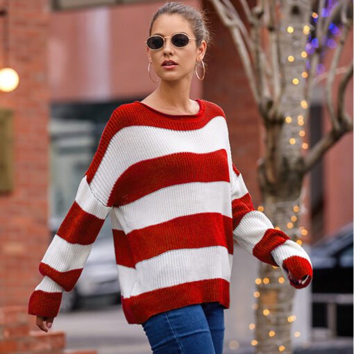 Vapetix S-XXXL  Elegant Round Neck Long Sleeve Sweater Cross-border Women's Autumn and Winter New European and Amer - Obrázek 3