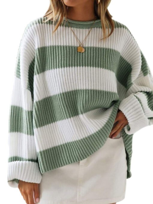 Vapetix S-XXXL  Elegant Round Neck Long Sleeve Sweater Cross-border Women's Autumn and Winter New European and Amer - Obrázek 4