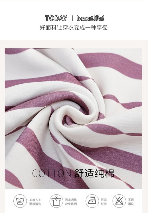 Vapetix Female M-Female XXL  Pajamas Women's 2025 Spring New Cotton Round Neck Outer Wearing Long Sleeve Plus Size Home Wear Out - Afbeelding 3
