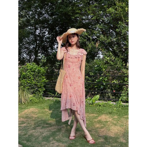 Vapetix M（80-105）-L（105-120）  [Pellis Garden] Song Ming Holiday Wind Dizzy Ruffled Floral dress Summer Long Dress YZ4912F – Bild 2