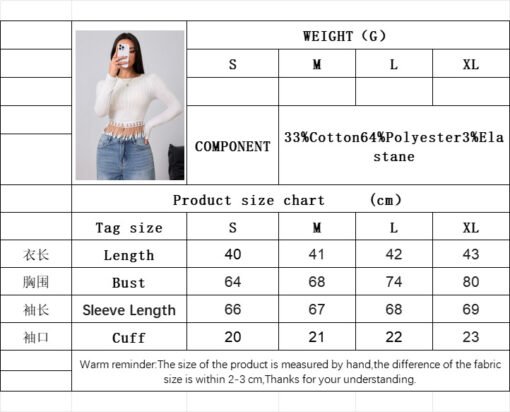 Vapetix S-XL  Foreign Trade Cross-border Women's 2024 Autumn and Winter New Simple Knowledge Style T-shirt Tassel - Image 2