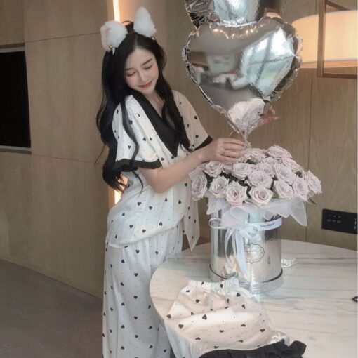 Vapetix M-XL  [Thief] Ice Silk Pajamas Women's plus size Summer Light Luxury High-end Western Style Outwear suit