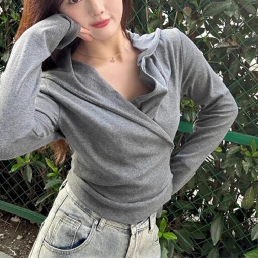 Vapetix S-XL  Hooded Long-sleeved T-shirt Sweater Women's 2024 New Autumn and Winter Inner and Outer Cardigan Irr - 图片 5