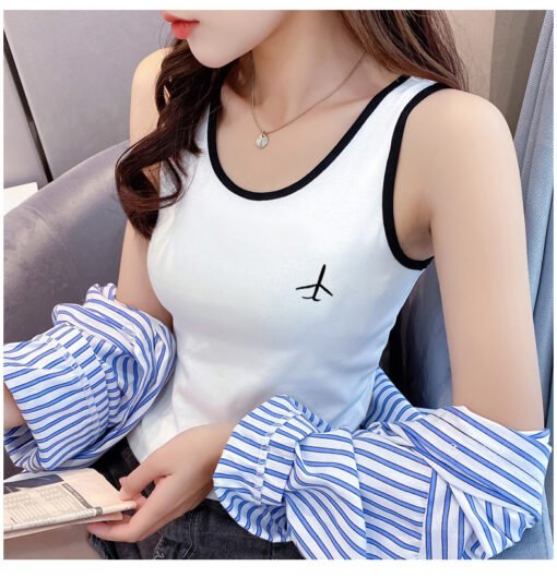 Vapetix M-2XL  Pure U-neck Camisole Women's Spring New Fashionable Slim-fit Slimming Wide Shoulder Strap Sleeveles - Pilt 3